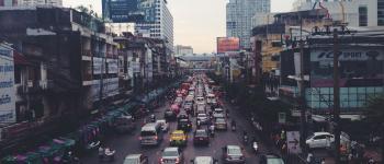 Busy street in Asia