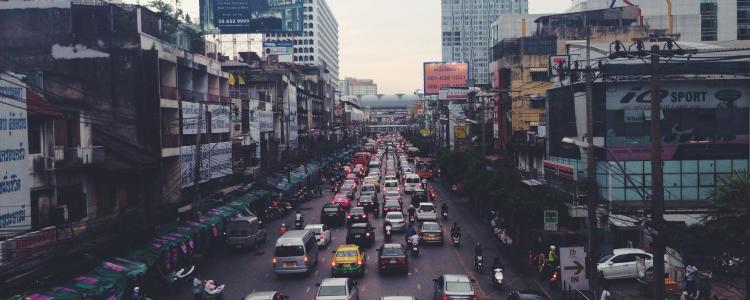 Busy street in Asia