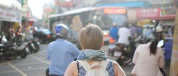 Backpacker woman in Asia