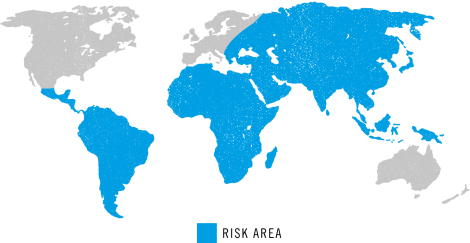 Diphtheria Risk Area Map