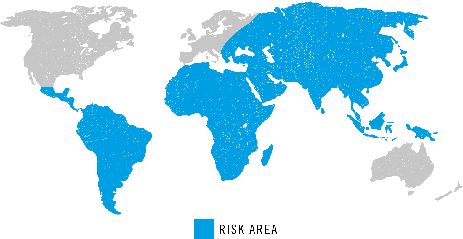 Diphtheria Risk Area Map