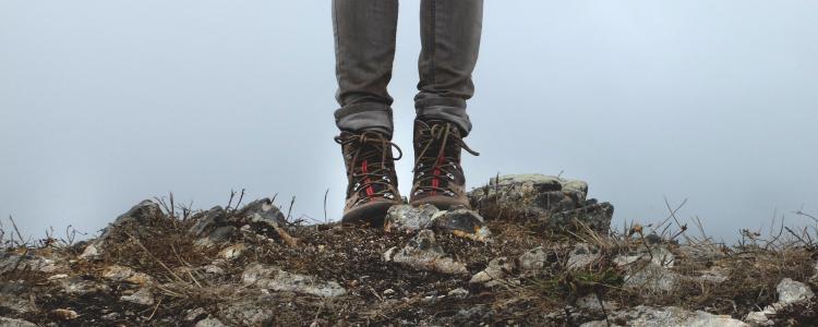 Woman choosing the right walking boots