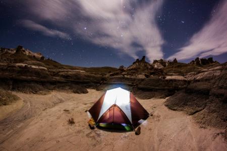 Tent in the Desert at Night