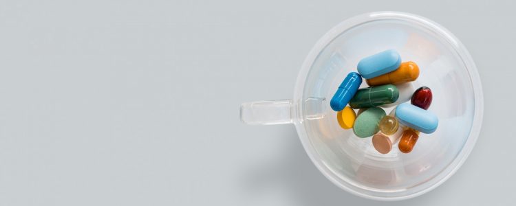 Medication in a saml cup