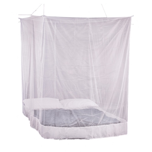 Premium Box Mosquito Net hanging over bed