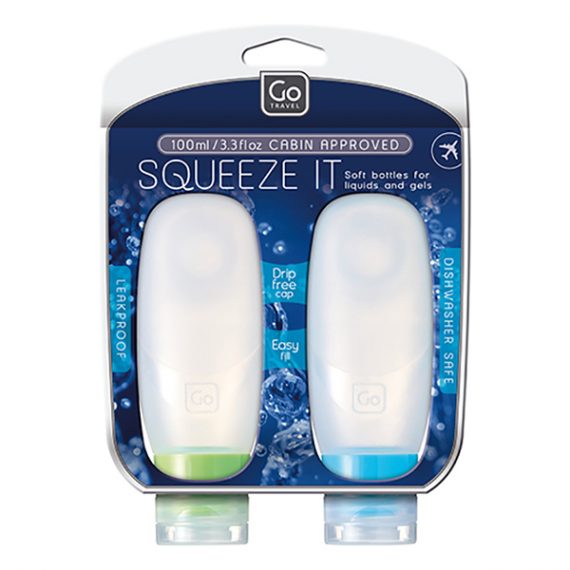 Squeezy travel bottles in package