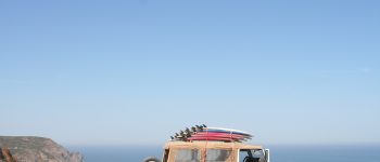 Jeep parked by the sea