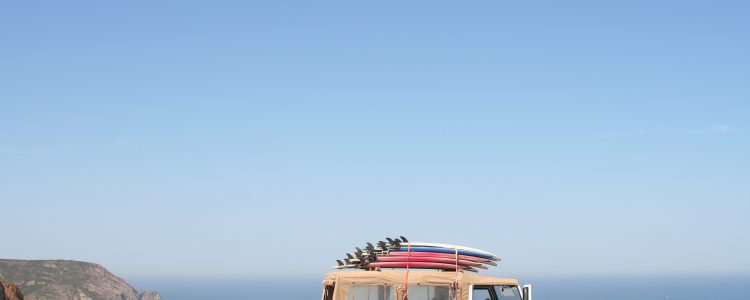 Jeep parked by the sea